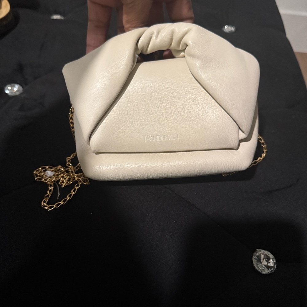JW Anderson Ivory Bow Clutch with Gold Chain - Picture 13 of 15